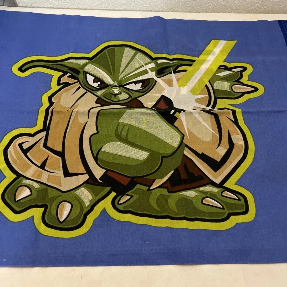 Vintage Star Wars One Pillowcase Darth Vader YODA 2005 Blue 29.5